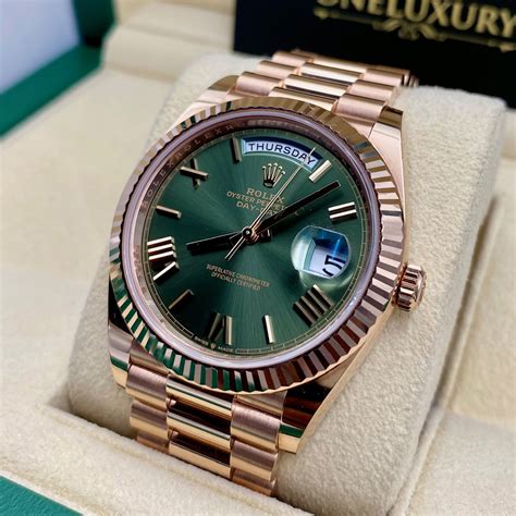 rolex day date 40 elegant green dial|rolex daydate 40 green dial.